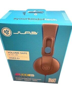 JLab JBuddies Studio2 On-Ear Folding Kids Wired Headphones Volume Control 3.5mm